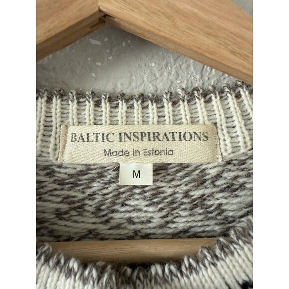 Baltic Inspirations Wool Blend Nordic Fair Isle Cardigan Sweater Cabincore M - Picture 6 of 8